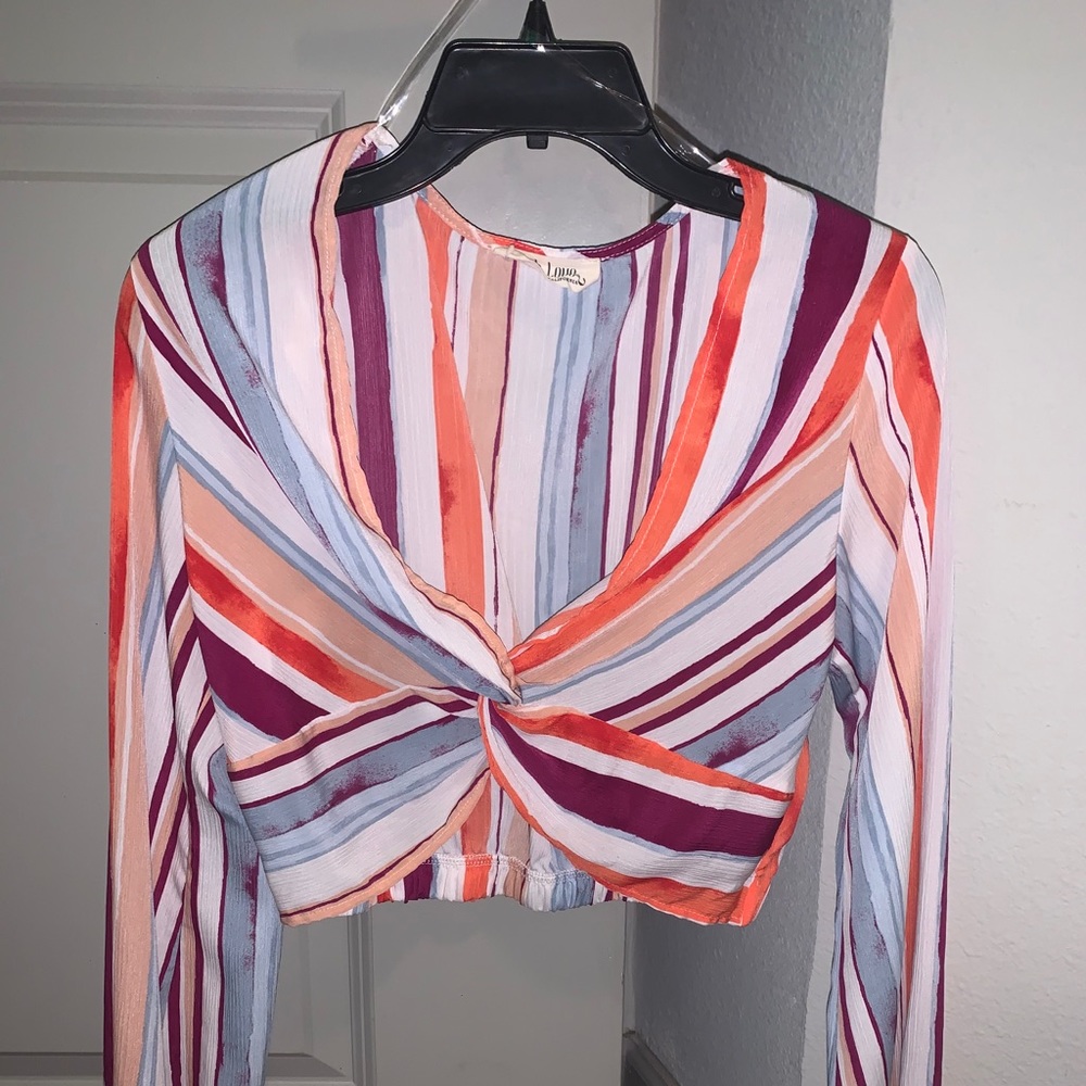 Peach Love long sleeve crop top